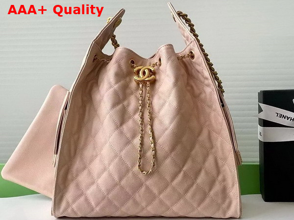 Chanel 25 Medium Handbag in Blush Pink Grained Calfskin AS5311 Replica