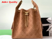 Chanel 25 Medium Handbag in Brown Suede Calfskin AS5311 Replica