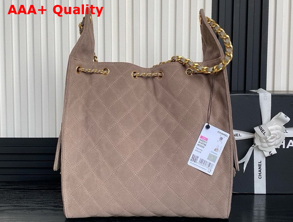 Chanel 25 Medium Handbag in Grey Suede Calfskin AS5311 Replica