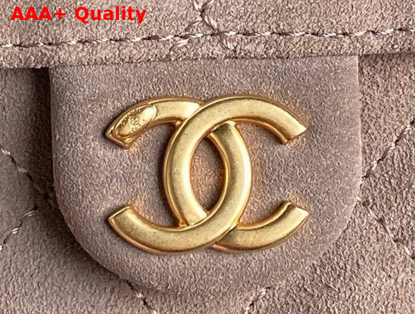 Chanel 25 Medium Handbag in Grey Suede Calfskin AS5311 Replica