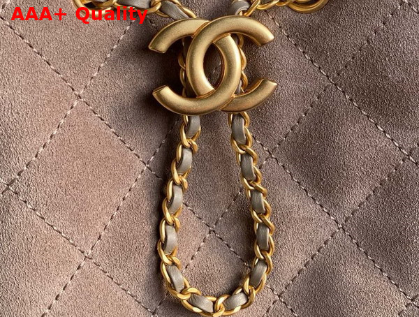 Chanel 25 Medium Handbag in Grey Suede Calfskin AS5311 Replica