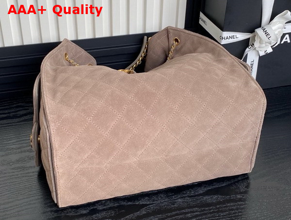 Chanel 25 Medium Handbag in Grey Suede Calfskin AS5311 Replica
