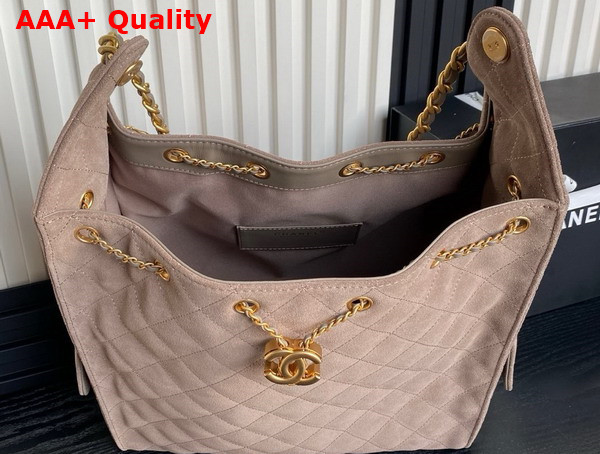 Chanel 25 Medium Handbag in Grey Suede Calfskin AS5311 Replica