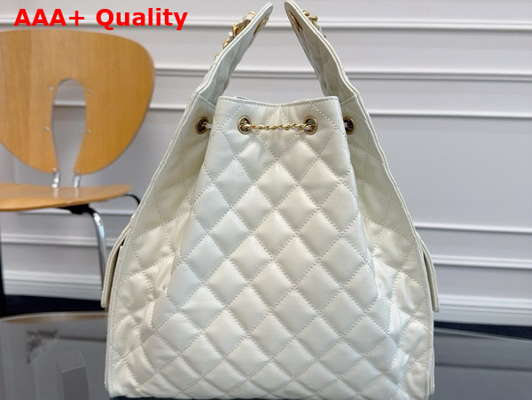 Chanel 25 Medium Handbag in Ivory Shiny Calfskin AS5311 Replica