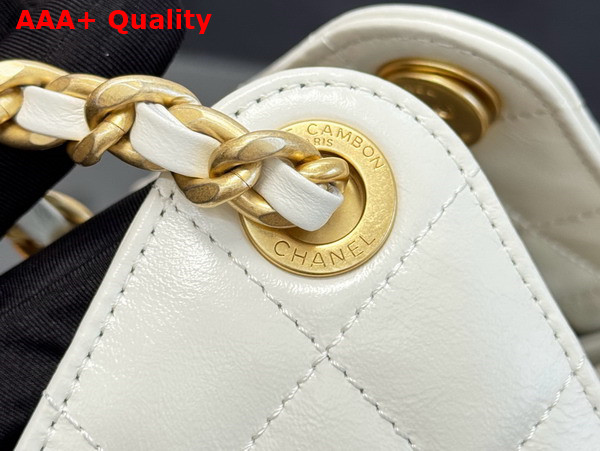 Chanel 25 Medium Handbag in Ivory Shiny Calfskin AS5311 Replica