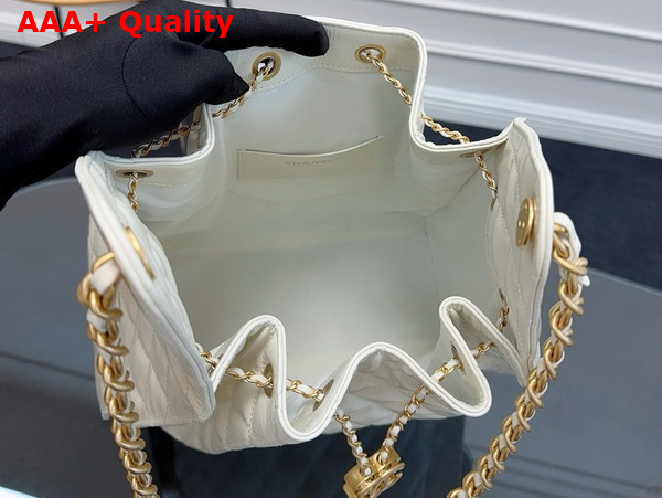 Chanel 25 Medium Handbag in Ivory Shiny Calfskin AS5311 Replica