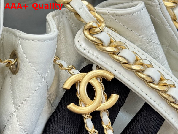 Chanel 25 Medium Handbag in Ivory Shiny Calfskin AS5311 Replica