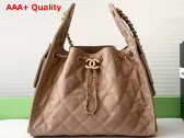 Chanel 25 Small Handbag in Beige Grained Calfskin AS5293 Replica
