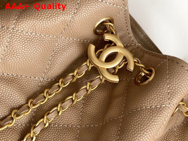 Chanel 25 Small Handbag in Beige Grained Calfskin AS5293 Replica