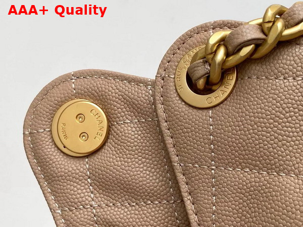Chanel 25 Small Handbag in Beige Grained Calfskin AS5293 Replica