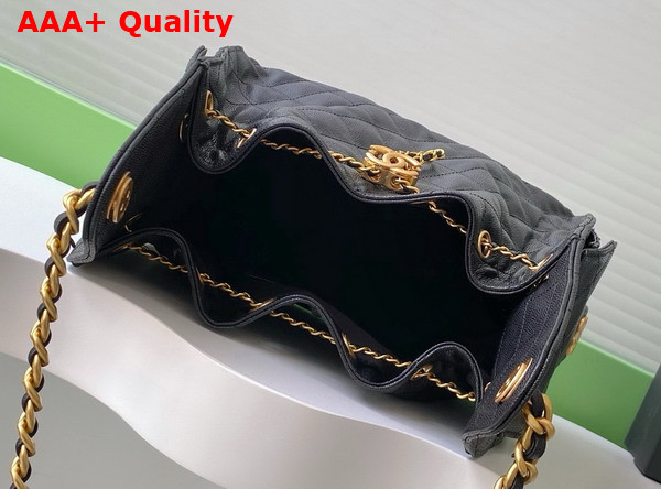 Chanel 25 Small Handbag in Black Grained Calfskin Gold Tone Metal AS5293 Replica