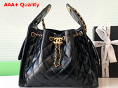 Chanel 25 Small Handbag in Black Shiny Calfskin AS5293 Replica
