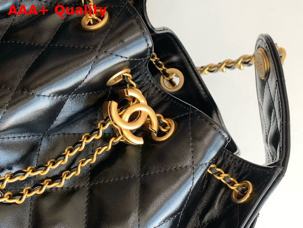 Chanel 25 Small Handbag in Black Shiny Calfskin AS5293 Replica