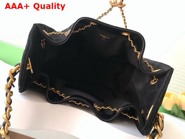 Chanel 25 Small Handbag in Black Suede Calfskin AS5293 Replica