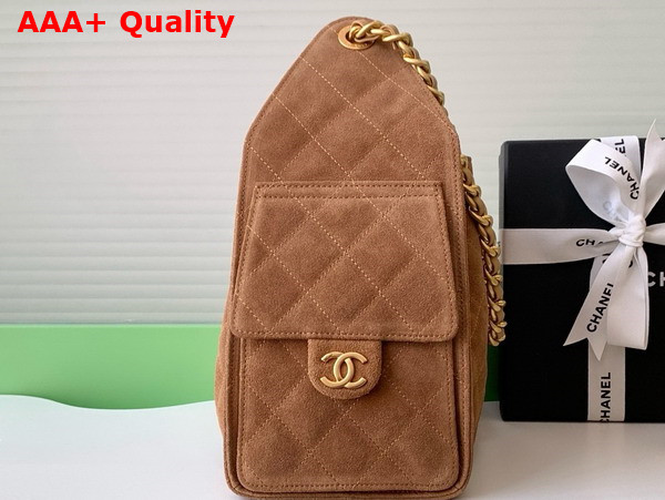 Chanel 25 Small Handbag in Brown Suede Calfskin AS5293 Replica