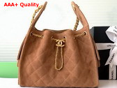 Chanel 25 Small Handbag in Brown Suede Calfskin AS5293 Replica