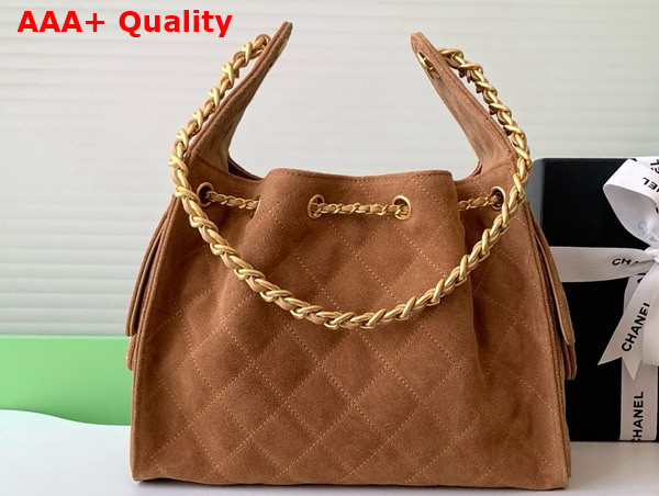 Chanel 25 Small Handbag in Brown Suede Calfskin AS5293 Replica
