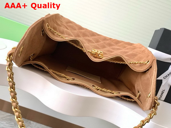 Chanel 25 Small Handbag in Brown Suede Calfskin AS5293 Replica