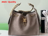 Chanel 25 Small Handbag in Grey Suede Calfskin Gold Tone Metal AS5293 Replica