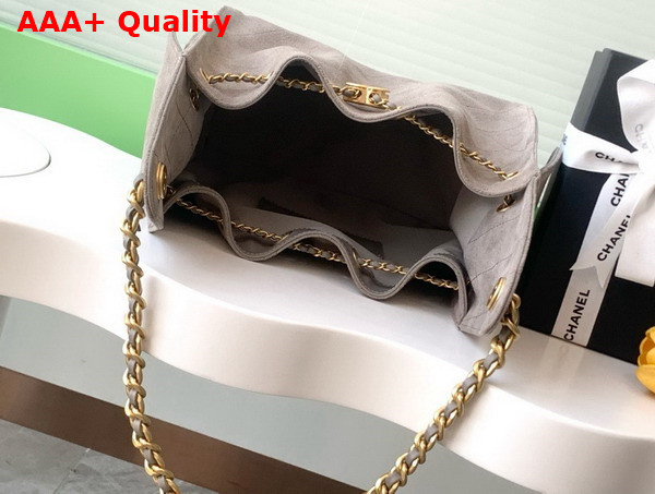 Chanel 25 Small Handbag in Grey Suede Calfskin Gold Tone Metal AS5293 Replica