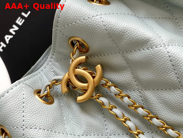 Chanel 25 Small Handbag in Light Blue Grained Calfskin Gold Tone Metal AS5293 Replica