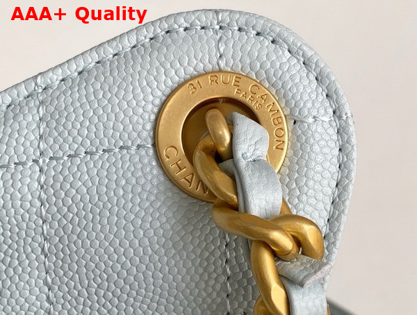 Chanel 25 Small Handbag in Light Blue Grained Calfskin Gold Tone Metal AS5293 Replica