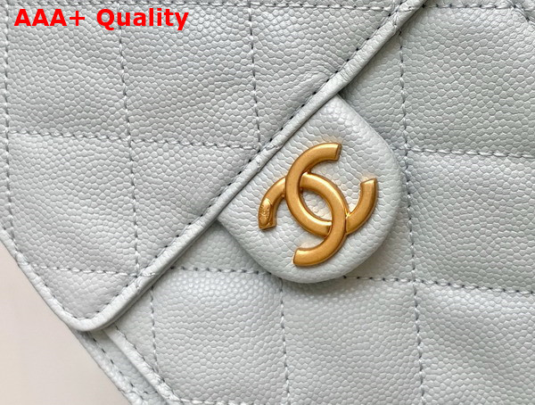 Chanel 25 Small Handbag in Light Blue Grained Calfskin Gold Tone Metal AS5293 Replica