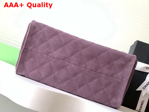 Chanel 25 Small Handbag in Light Purple Suede Calfskin AS5293 Replica