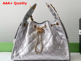 Chanel 25 Small Handbag in Silvery Metallic Grained Calfskin AS5293 Replica