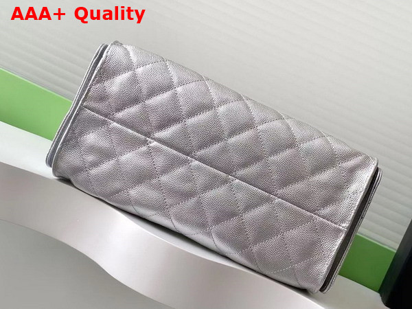 Chanel 25 Small Handbag in Silvery Metallic Grained Calfskin AS5293 Replica