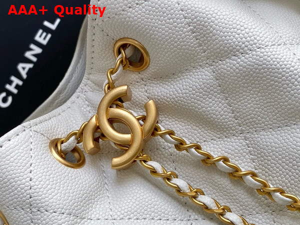 Chanel 25 Small Handbag in White Grained Calfskin Gold Tone Metal AS5293 Replica