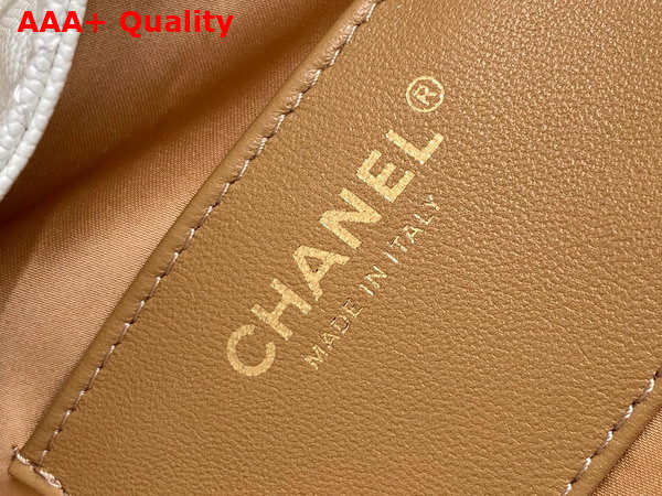Chanel 25 Small Handbag in White Grained Calfskin Gold Tone Metal AS5293 Replica