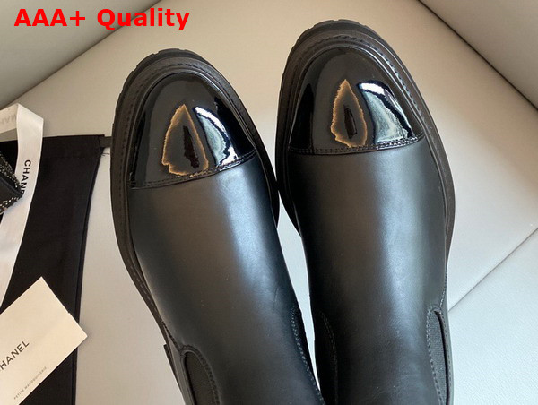 Chanel Ankle Boots Black Lambskin and Patent Calfskin Ref G39208 Replica