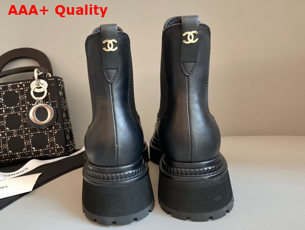 Chanel Ankle Boots Black Lambskin and Patent Calfskin Ref G39208 Replica