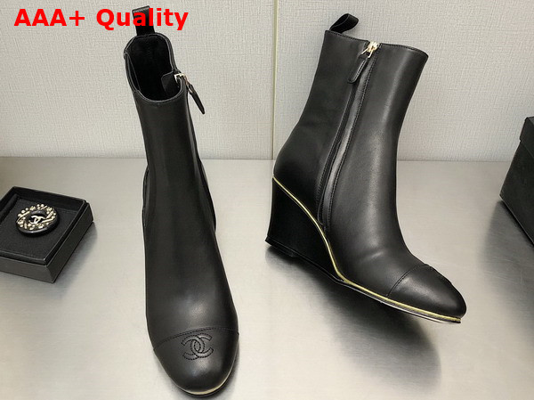 Chanel Ankle Boots Stretch Lambskin and Lambskin Black Ref G39428 Replica