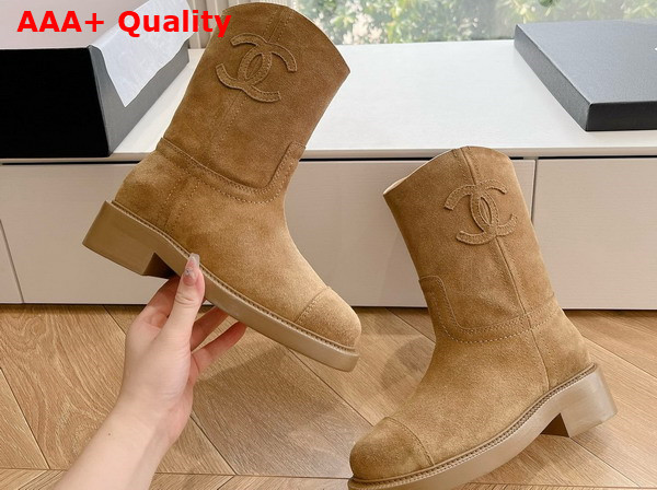 Chanel Ankle Boots in Brown Suede Replica