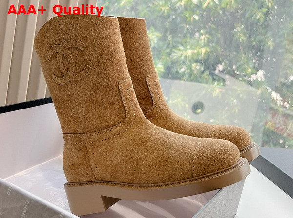 Chanel Ankle Boots in Brown Suede Replica