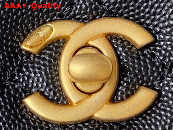 Chanel Authentic Chanel Coco Handle Bag in Black Grained Calfskin Replica