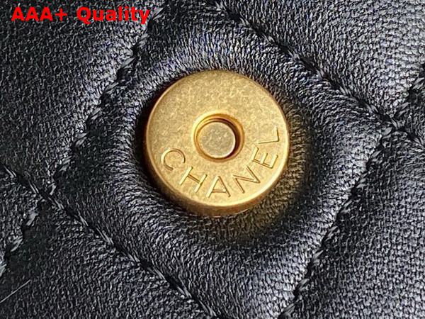 Chanel Backpack Shiny Lambskin Gold Tone Metal Black AS5310 Replica