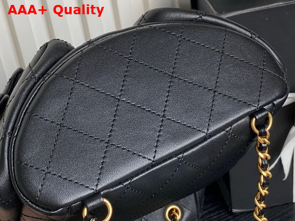 Chanel Backpack Shiny Lambskin Gold Tone Metal Black AS5310 Replica