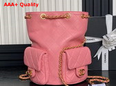 Chanel Backpack in Pink Shiny Lambskin Gold Tone Metal AS5310 Replica