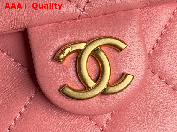 Chanel Backpack in Pink Shiny Lambskin Gold Tone Metal AS5310 Replica