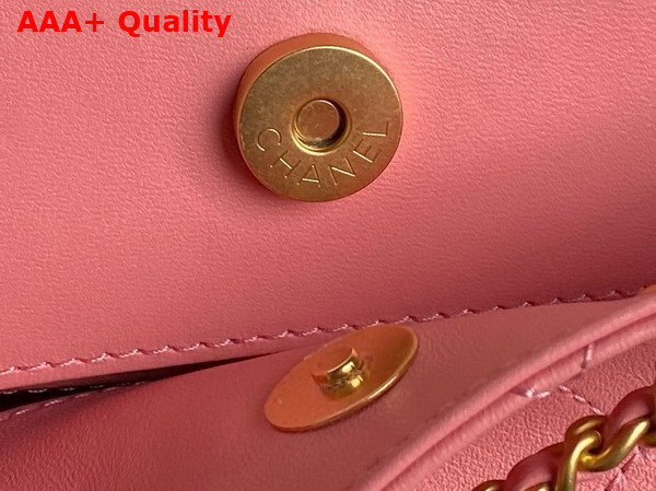 Chanel Backpack in Pink Shiny Lambskin Gold Tone Metal AS5310 Replica
