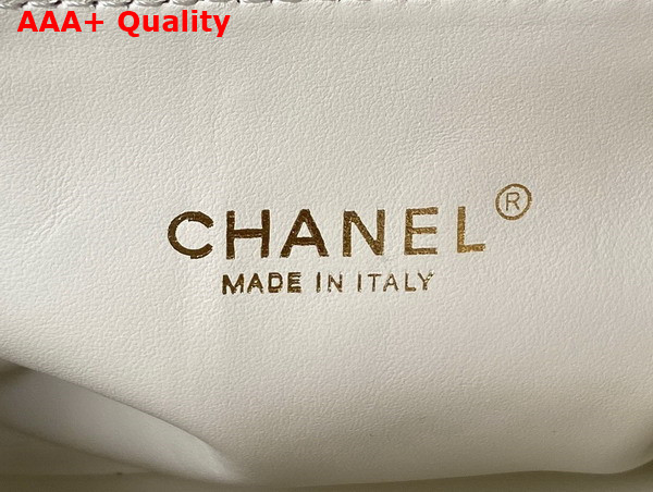 Chanel Bag with Top Handle Calfskin and Gold Tone Metal White Ref AS4201 Replica