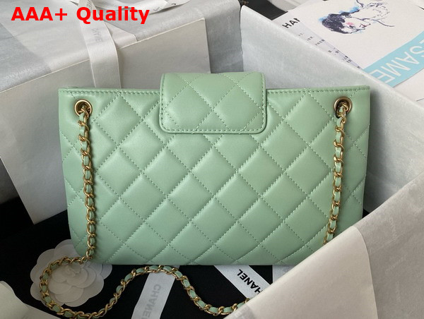 Chanel Baguette Bag in Light Green Lambskin AS4611 Replica