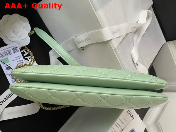 Chanel Baguette Bag in Light Green Lambskin AS4611 Replica