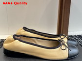 Chanel Ballet Flats Lambskin Beige and Black G46114 Replica