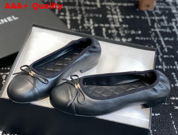 Chanel Ballet Flats Lambskin Black G46114 Replica
