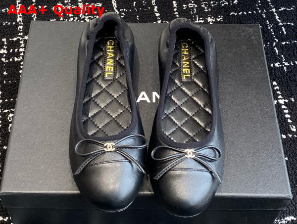 Chanel Ballet Flats Lambskin Black G46114 Replica