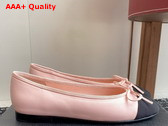 Chanel Ballet Flats Lambskin and Grosgrain Light Pink and Black G02819 Replica